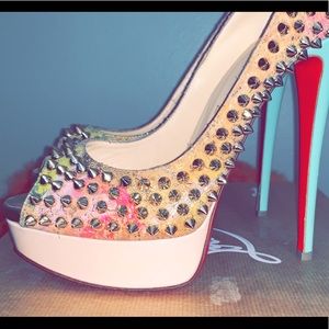 Christian Louboutin Lady Peep Spikes 150 Cork